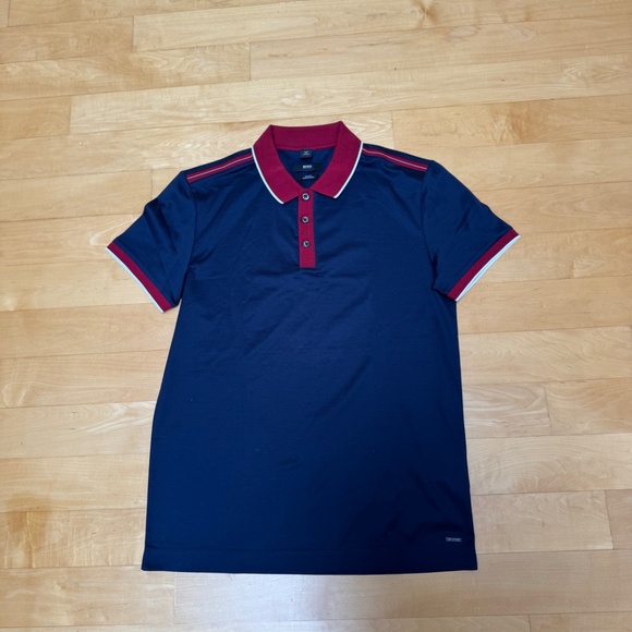 NWOT Men's Hugo Boss Slim Fit Mercerised navy and Red Polo Shirt 'M' - Picture 1 of 9